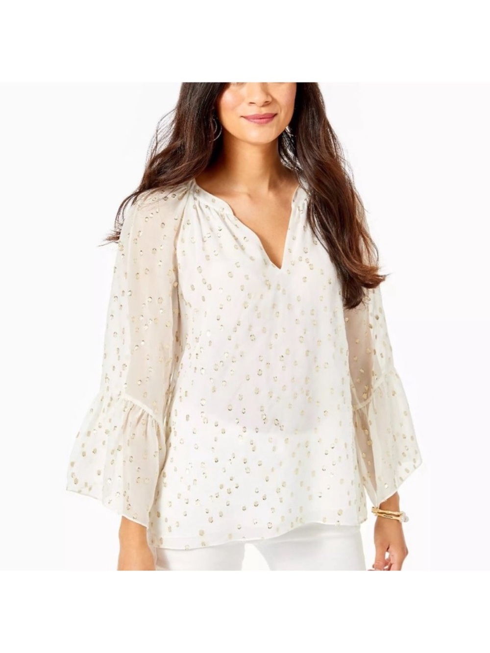 Lilly silk dot top